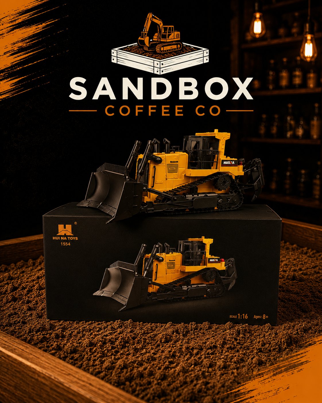 Sandbox bulldozer play area